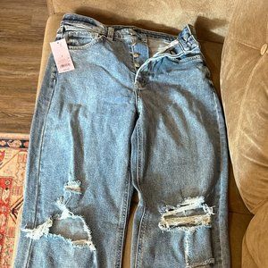 Women's Super-High Rise Distressed Straight Jeans - Wild Fable